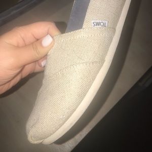 NATURAL METALLIC BURLAP WOMEN'S CLASSIC TOMS